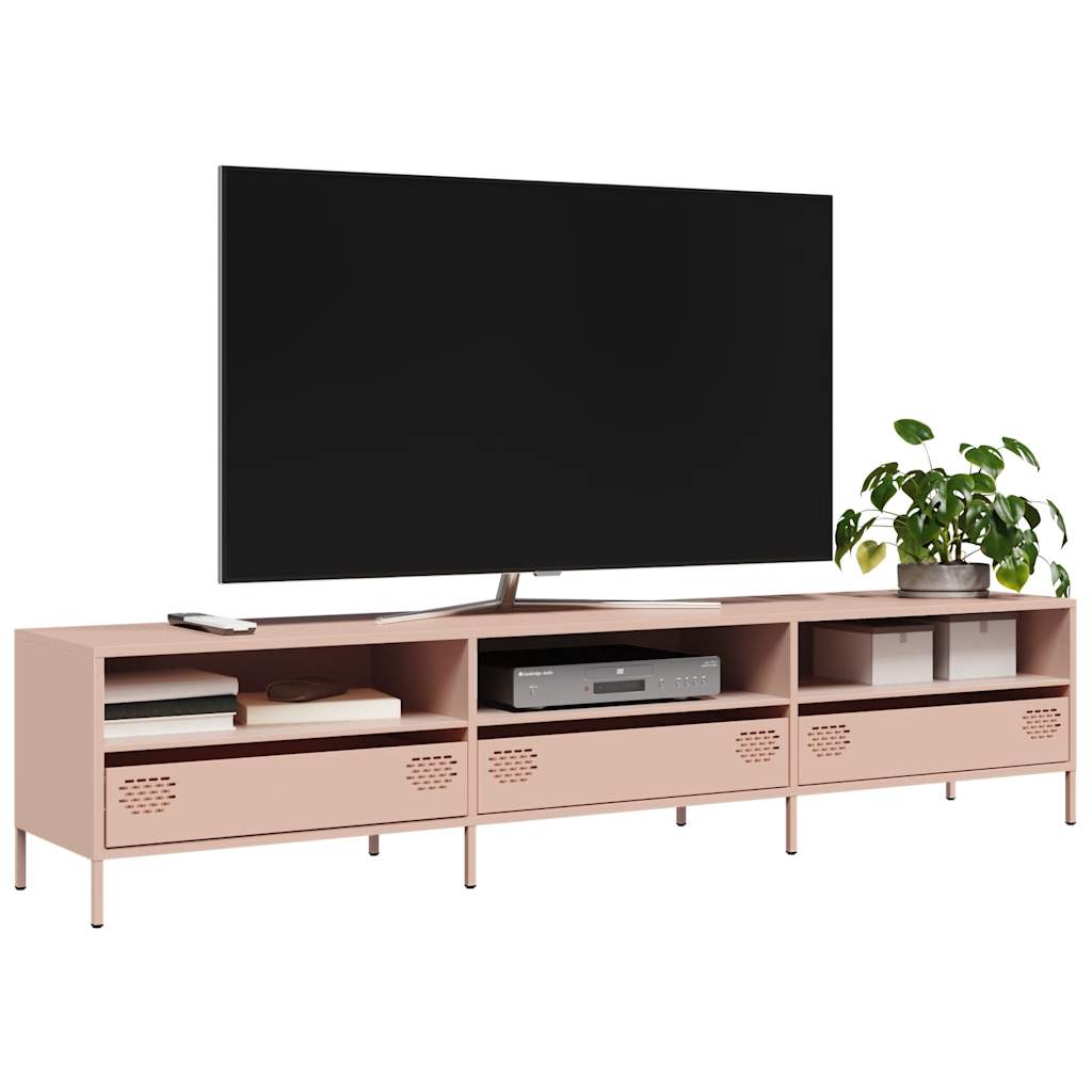 TV bench, pink, 202x39x43.5 cm, steel