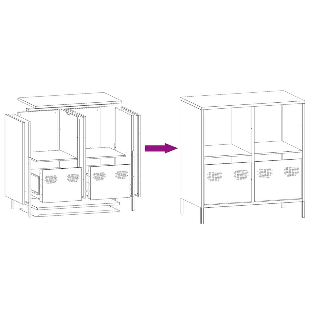 Sideboard, anthracite, 68x39x73.5cm, steel