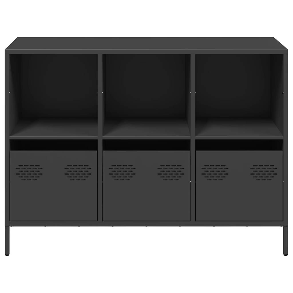 Side cabinet, black, 101.5x39x73.5cm, steel