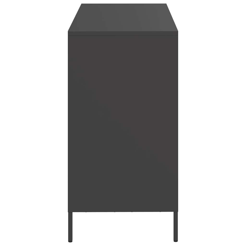 Side cabinet, black, 101.5x39x73.5cm, steel