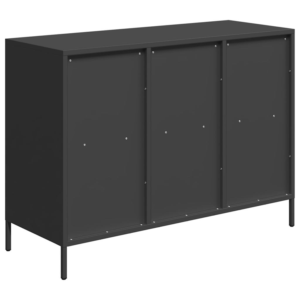 Side cabinet, black, 101.5x39x73.5cm, steel