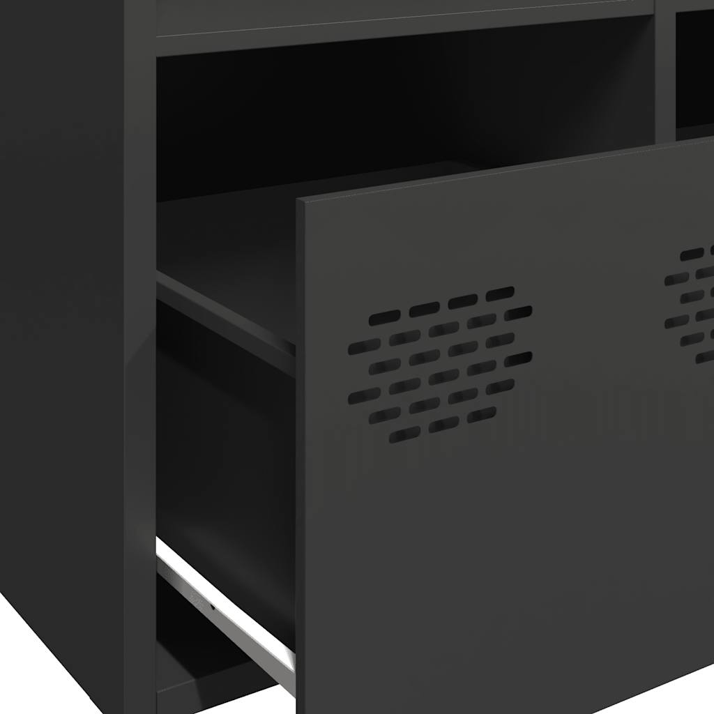 Side cabinet, black, 101.5x39x73.5cm, steel