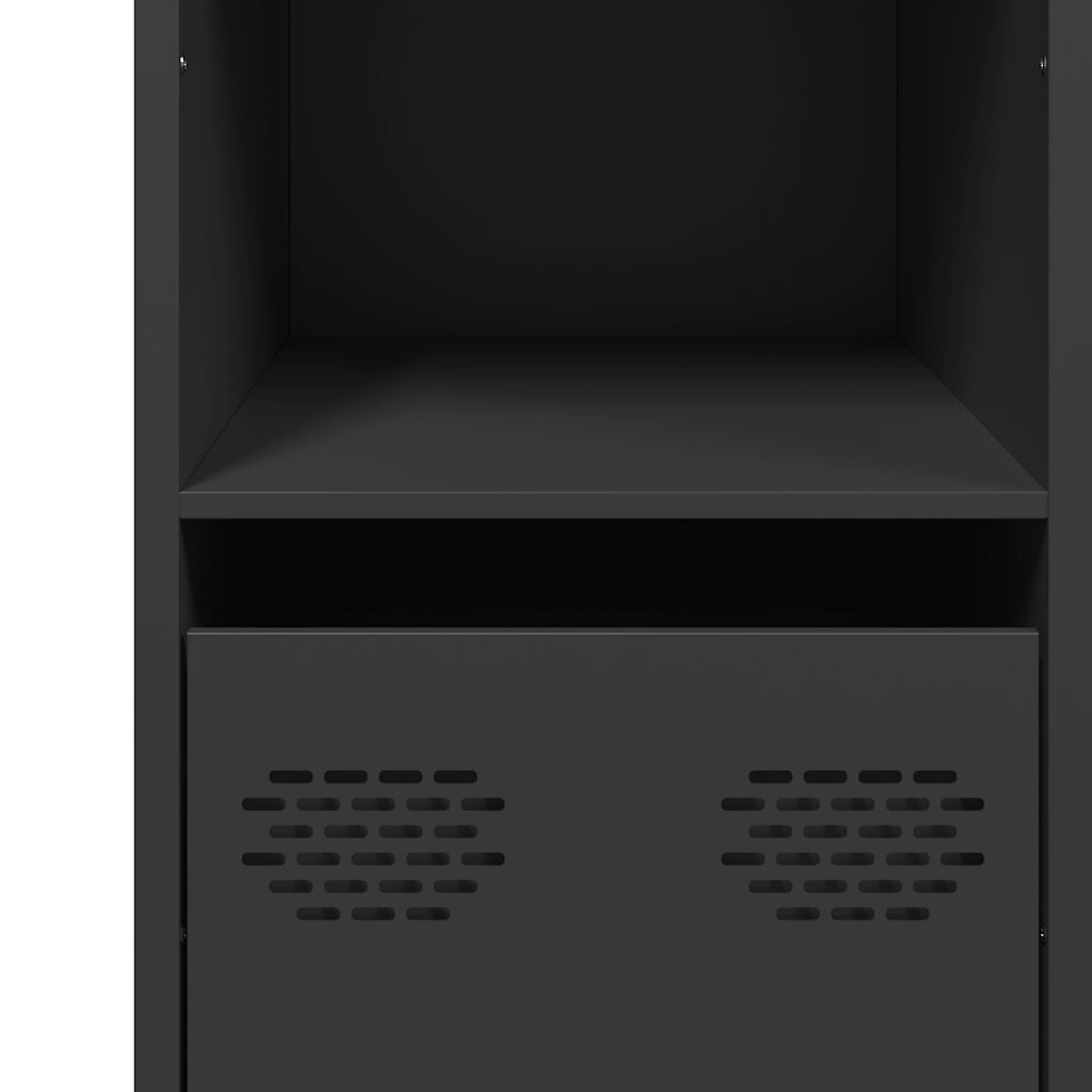 Side cabinet, black, 101.5x39x73.5cm, steel