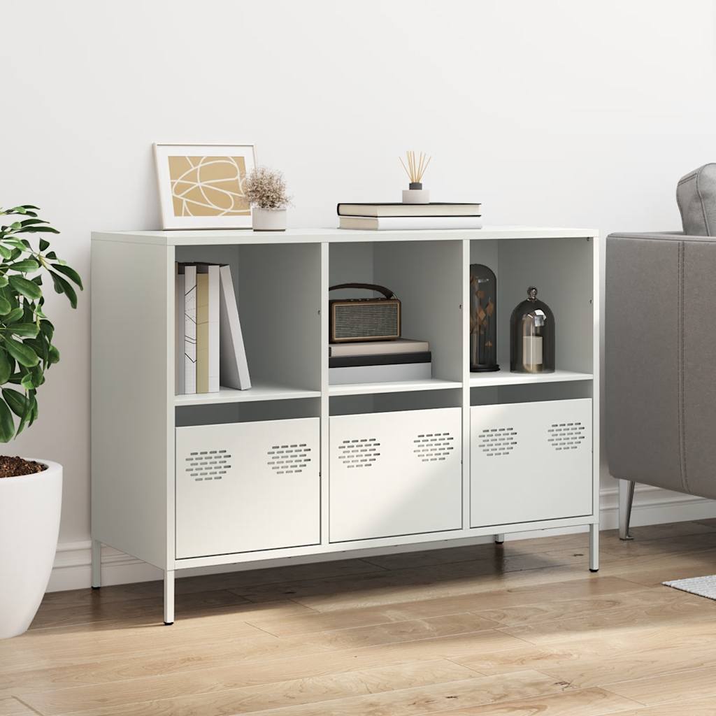 Side cabinet, white, 101.5x39x73.5cm, steel