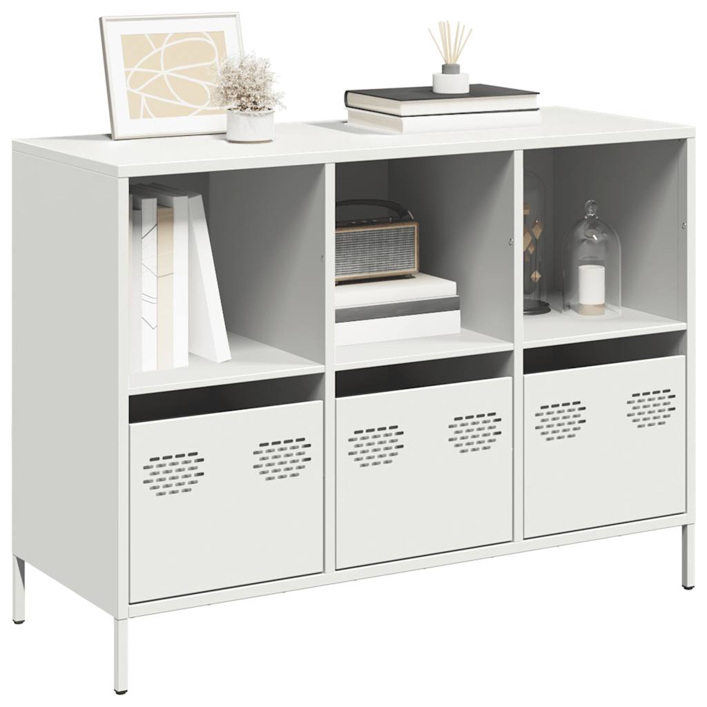Side cabinet, white, 101.5x39x73.5cm, steel