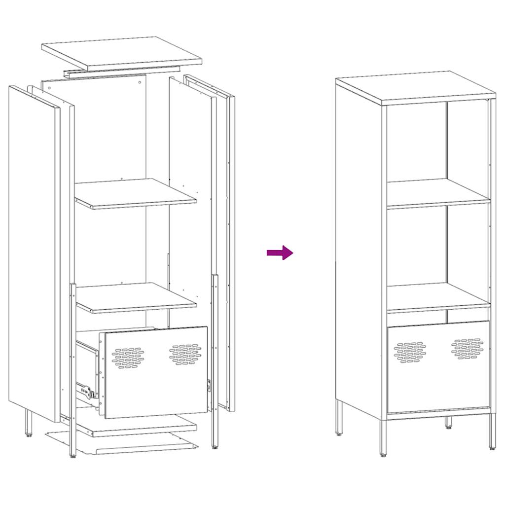 Highboard Black 35x39x103,5 cm Plienas