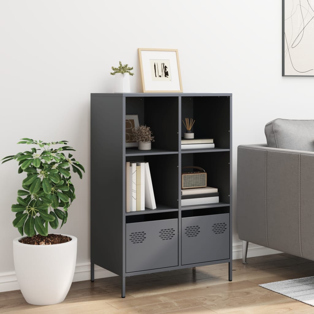 Chest of drawers, anthracite, 68x39x103.5cm, steel