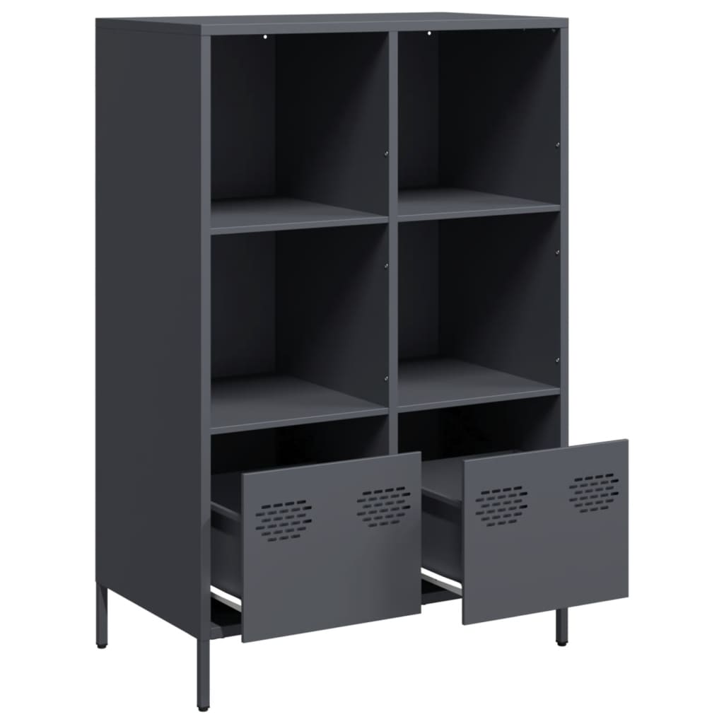 Chest of drawers, anthracite, 68x39x103.5cm, steel