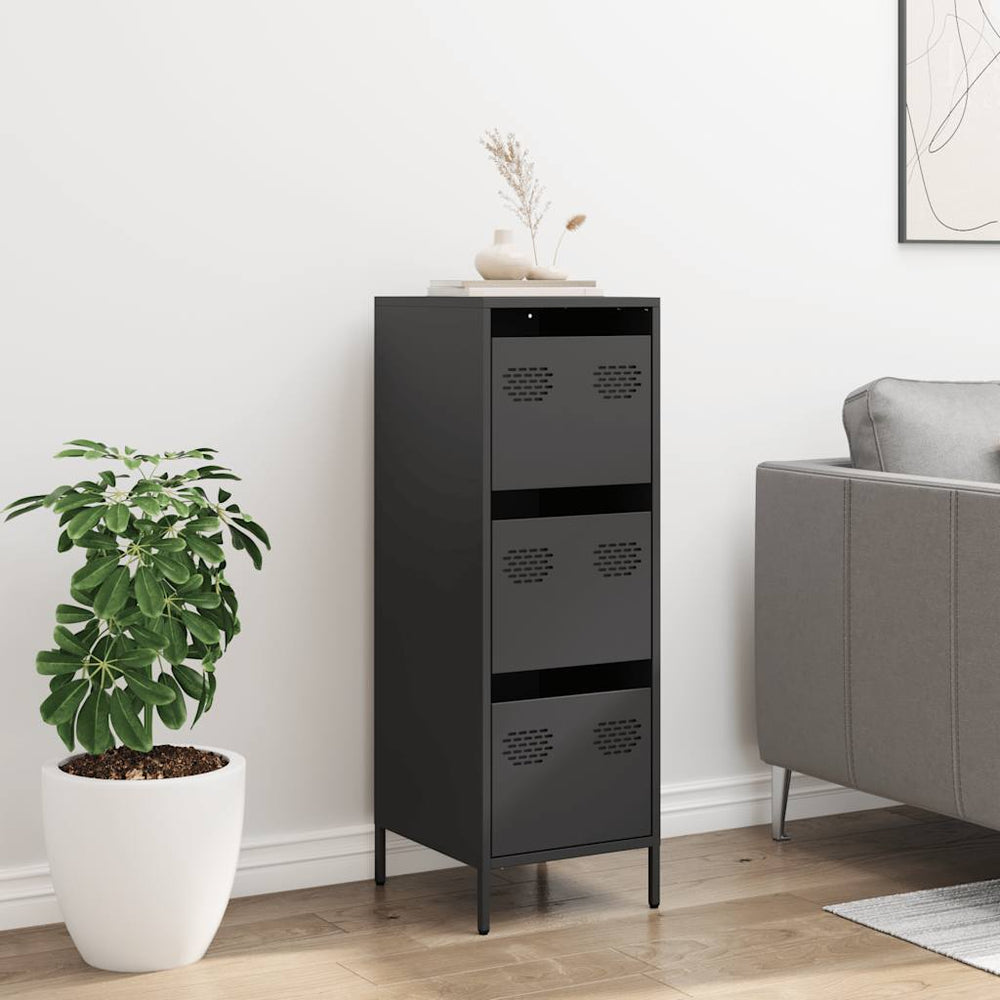 Highboard Black 39x35x103,5 cm Plienas