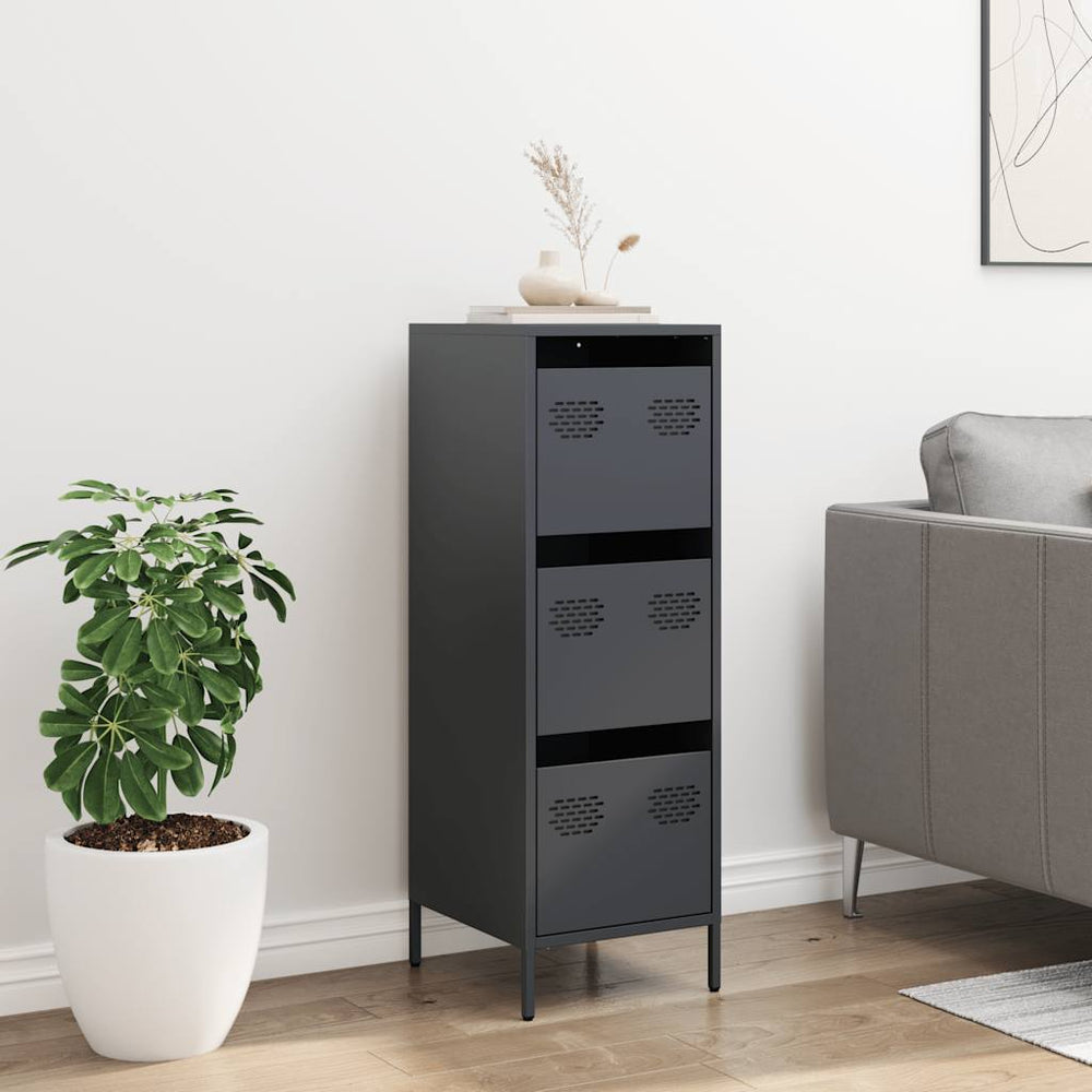 Highboard Antracitas 39x35x103,5 cm Plienas