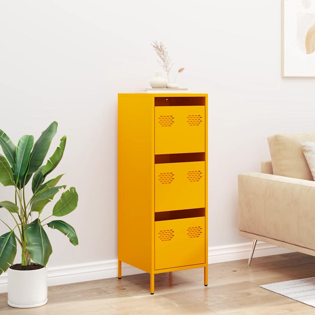 Highboard Garstyčių geltona 39x35x103,5 cm Plienas