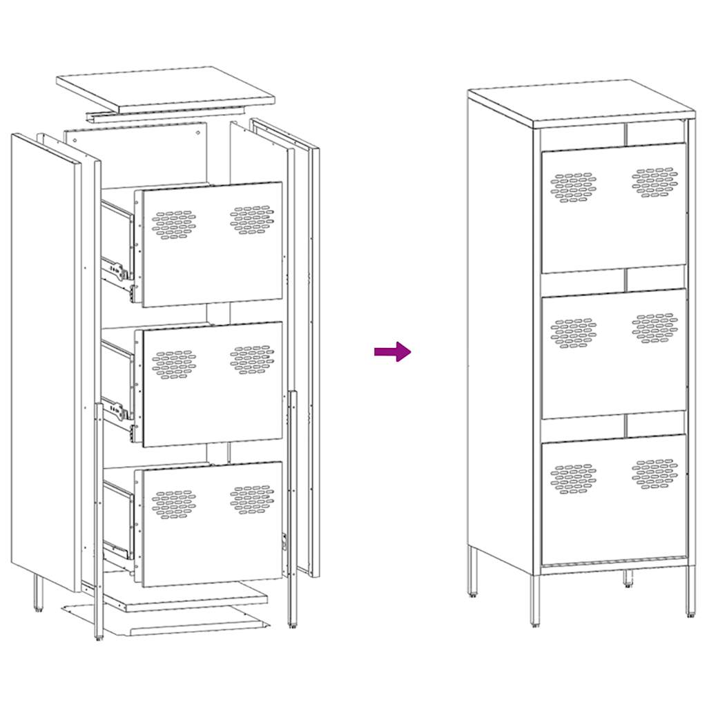 Highboard Garstyčių geltona 39x35x103,5 cm Plienas