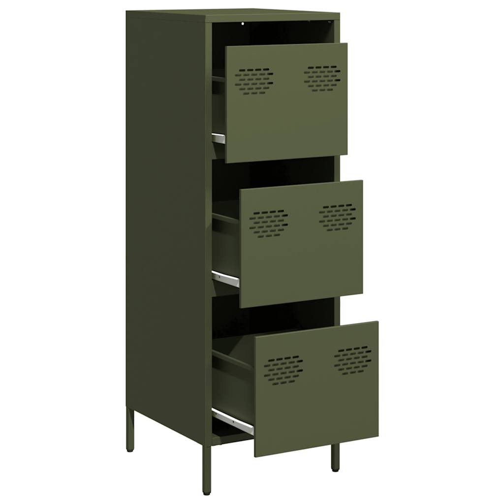 Highboard Olive Green 39x35x103,5 cm Plienas