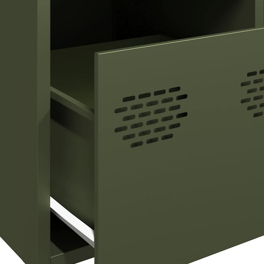 Highboard Olive Green 39x35x103,5 cm Plienas
