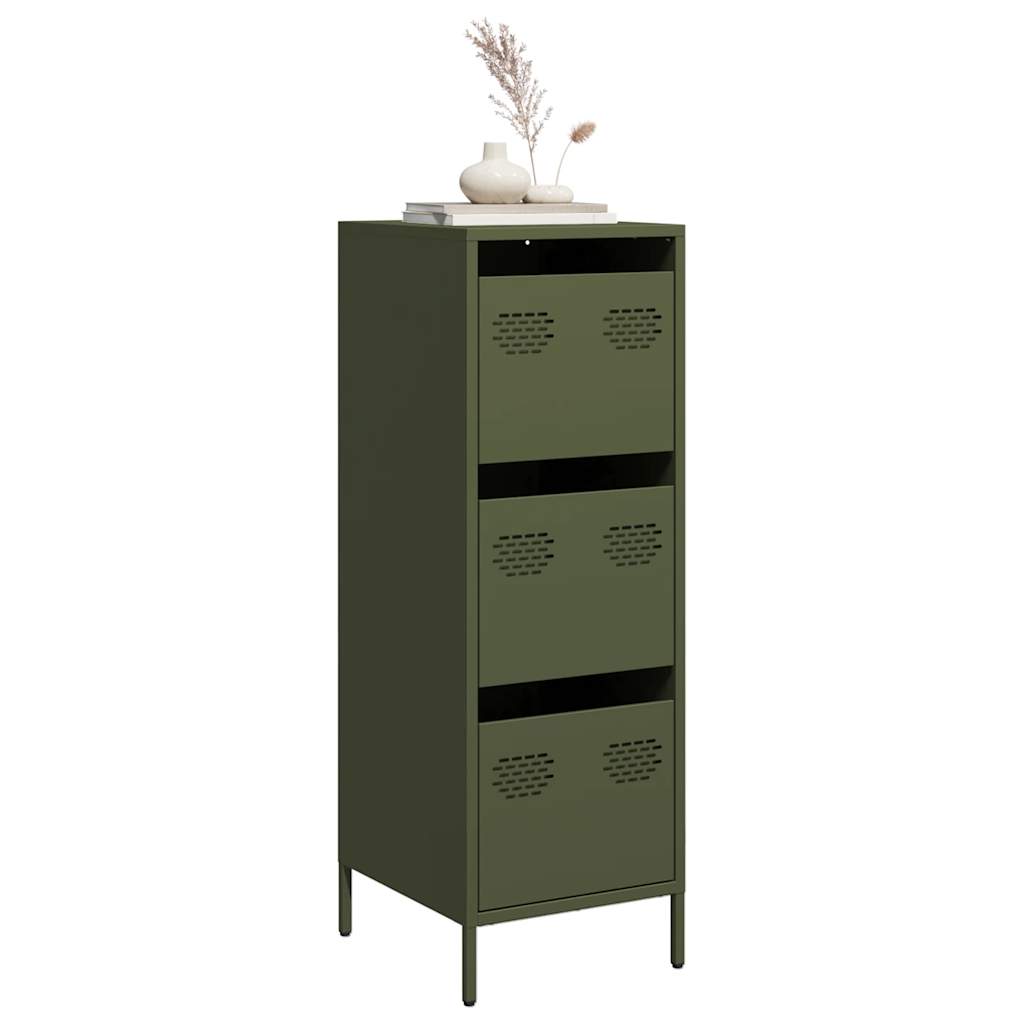 Highboard Olive Green 39x35x103,5 cm Plienas