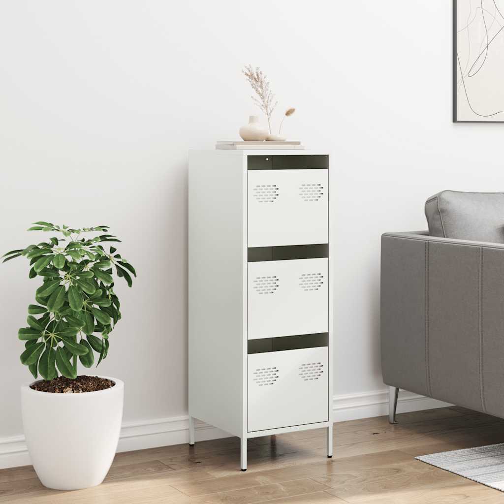 Highboard White 39x35x103,5 cm Plienas