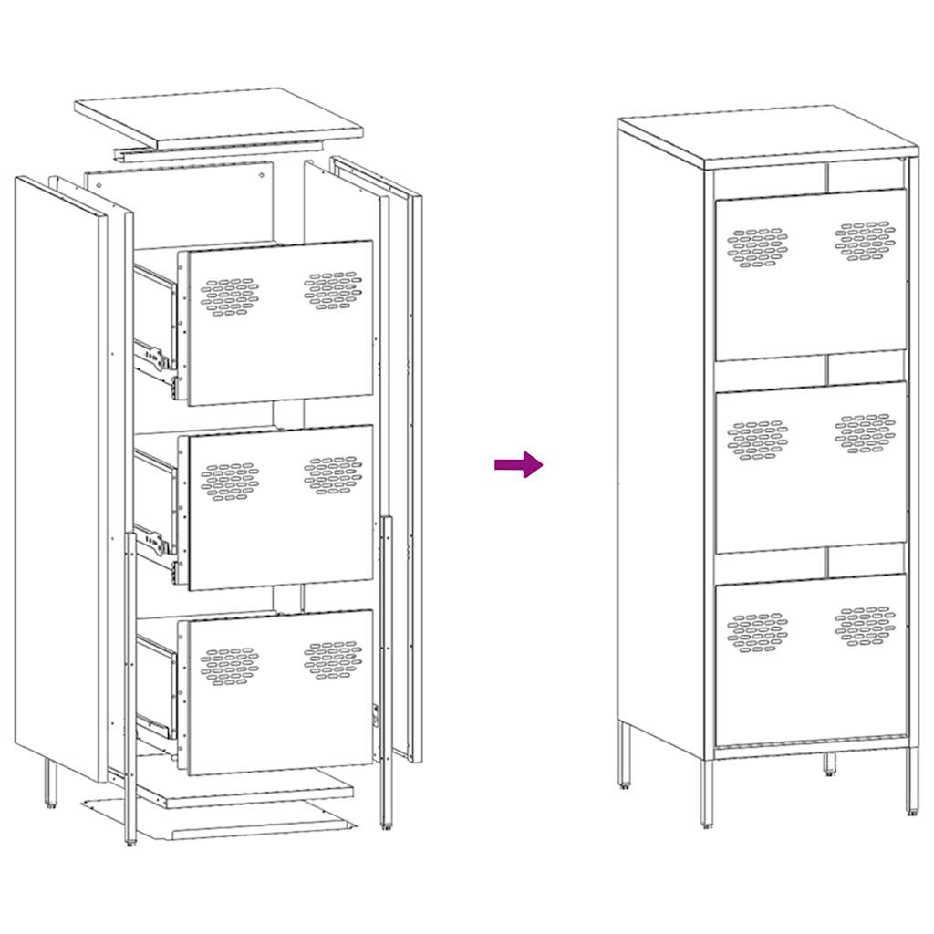 Highboard White 39x35x103,5 cm Plienas