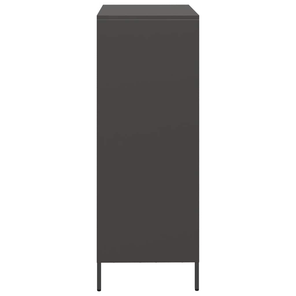 Kumode, melna, 68x39x103,5cm, tērauds