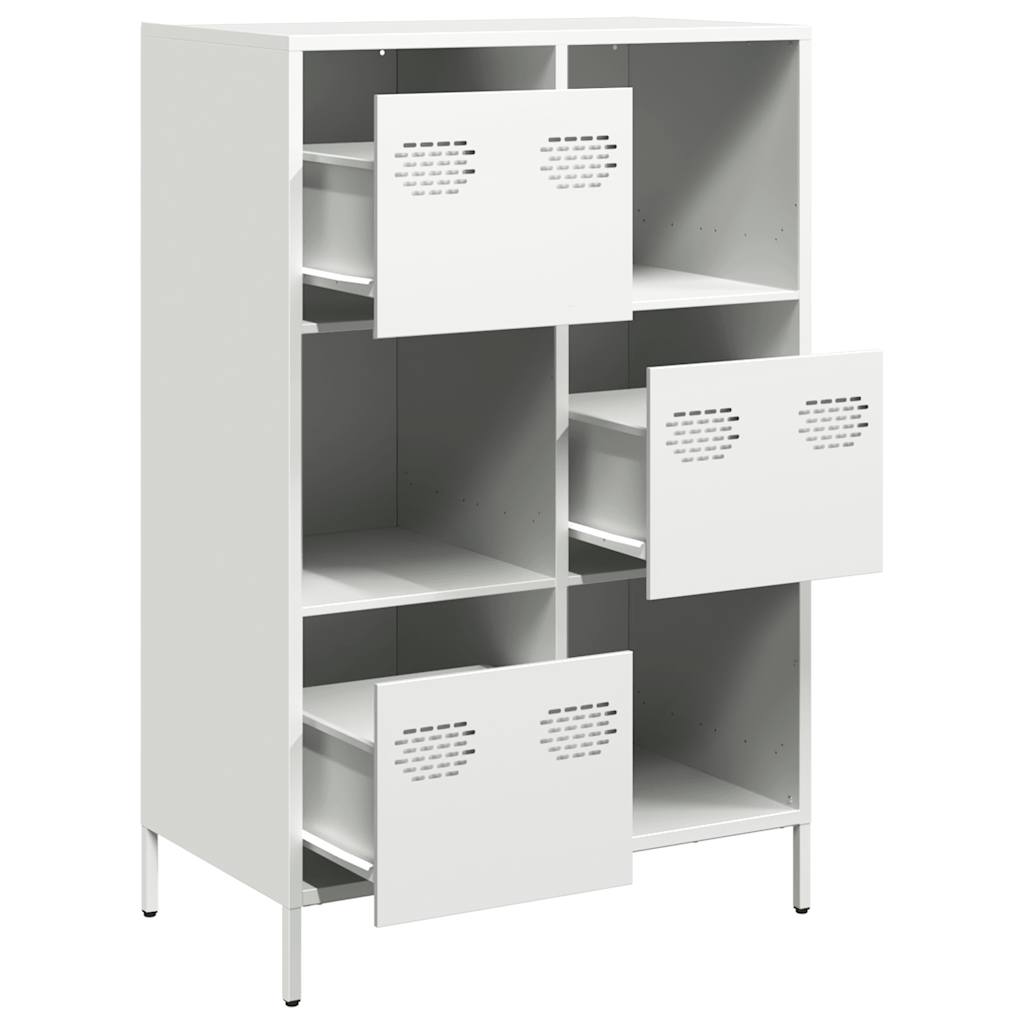 Chest of drawers, white, 68x39x103.5cm, steel