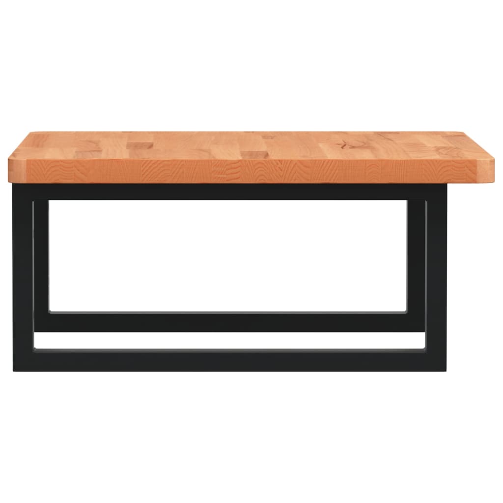 Washbasin shelf, steel and solid boxwood
