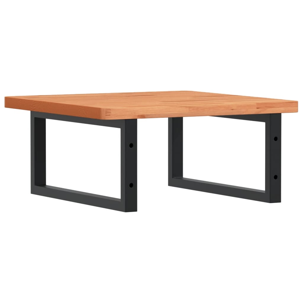 Washbasin shelf, steel and solid boxwood