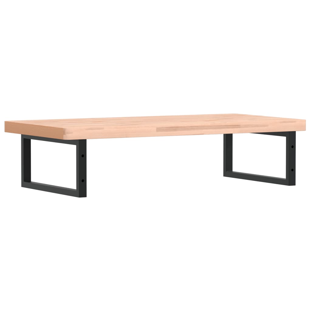 Washbasin shelf, steel and solid boxwood