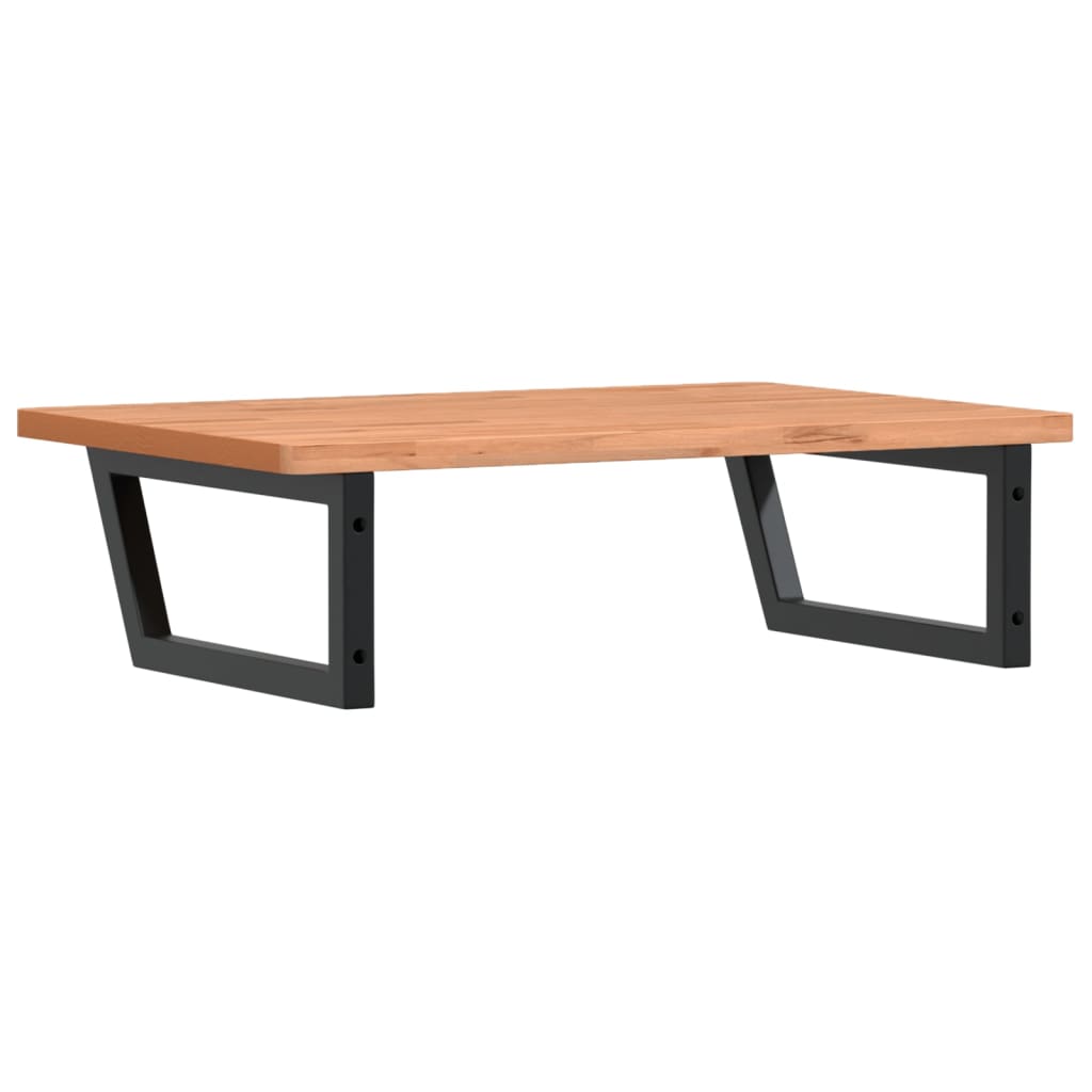 Washbasin shelf, steel and solid boxwood