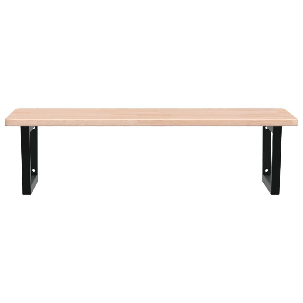 Shelf for washbasin, steel and solid oak wood