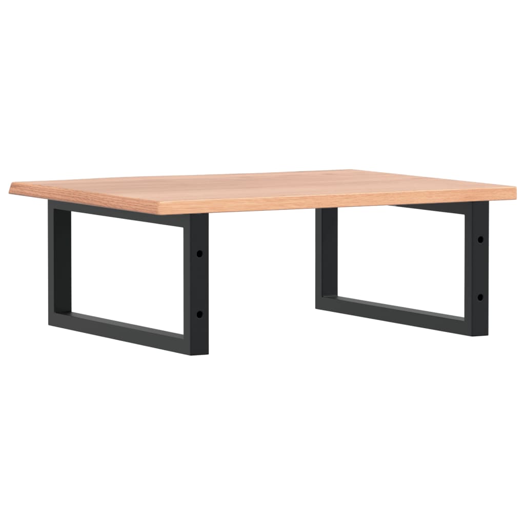 Shelf for washbasin, steel and solid oak wood