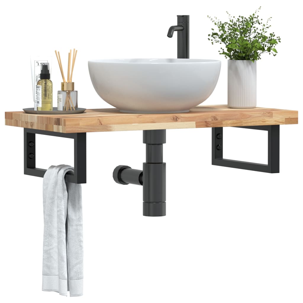 Plaukamrīku plaukts, tērauds un akācijas masīvkoks