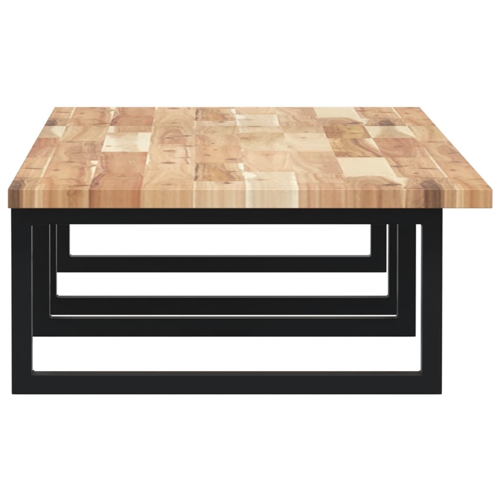 Shelf for washbasin, steel and solid acacia wood