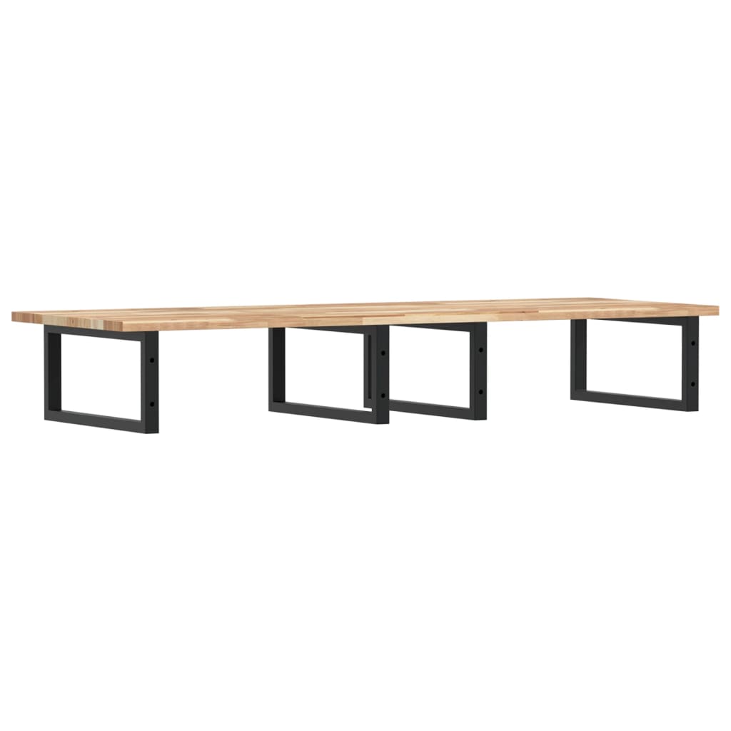 Shelf for washbasin, steel and solid acacia wood