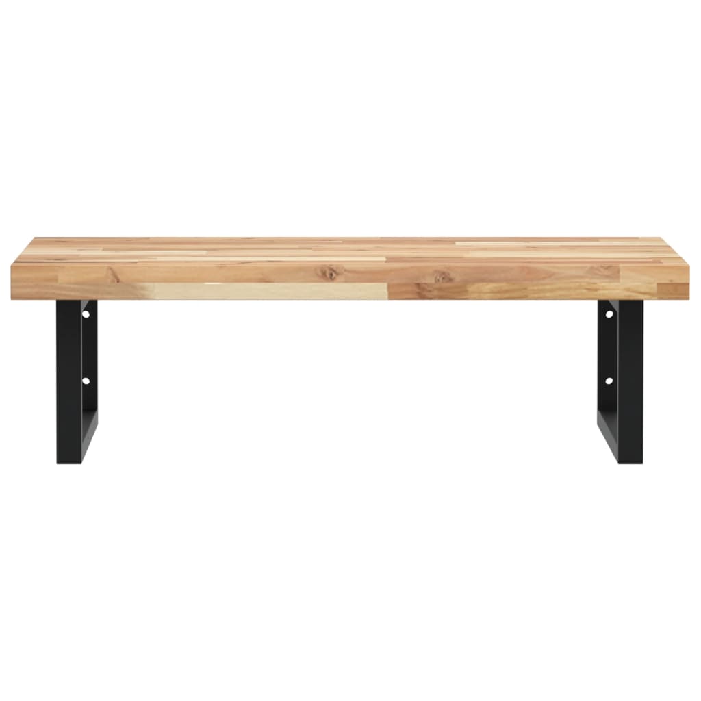 Shelf for washbasin, steel and solid acacia wood