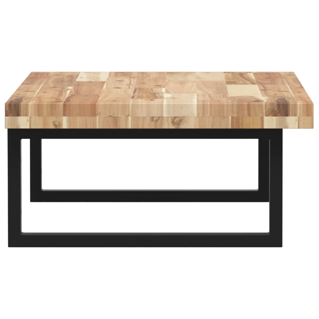 Shelf for washbasin, steel and solid acacia wood