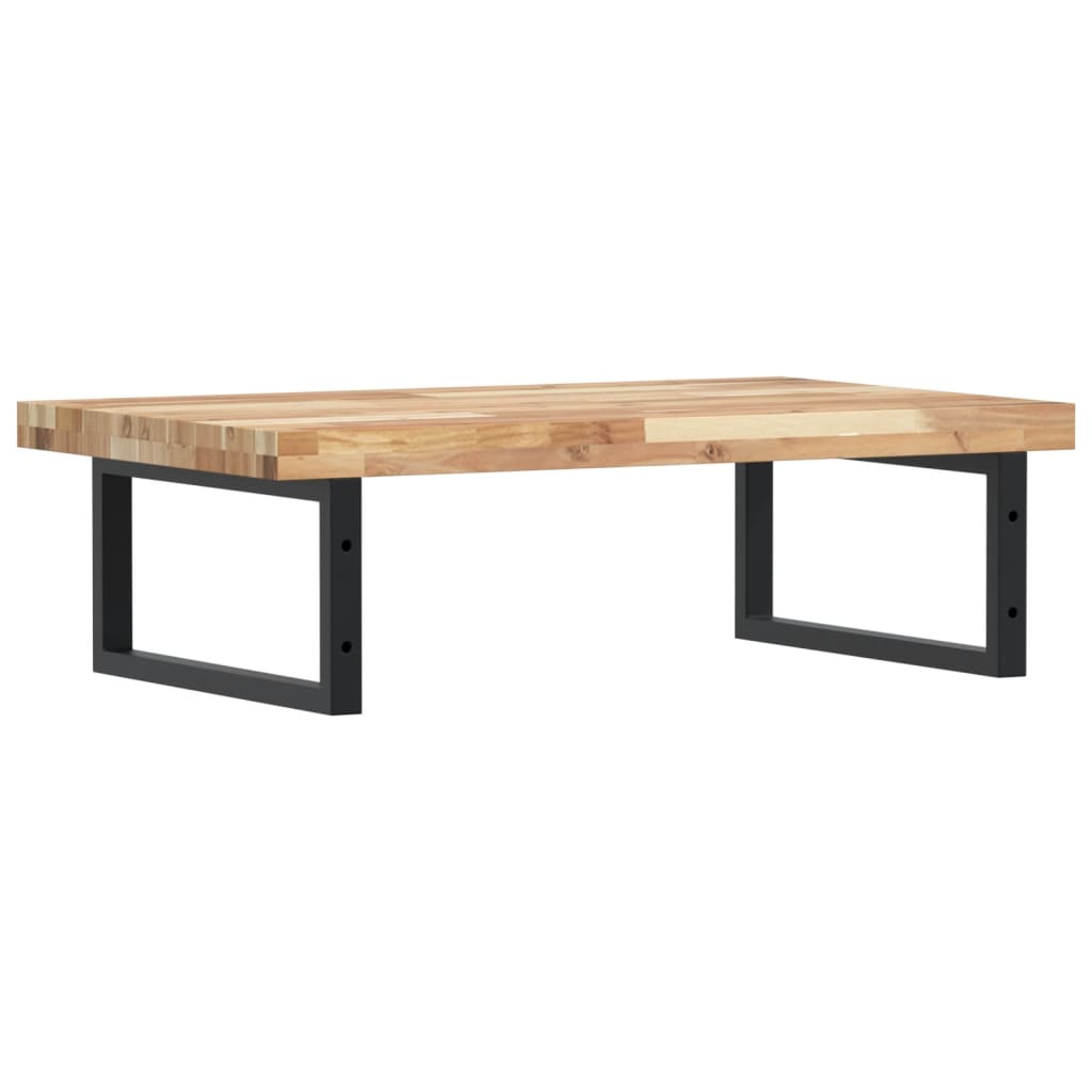 Shelf for washbasin, steel and solid acacia wood