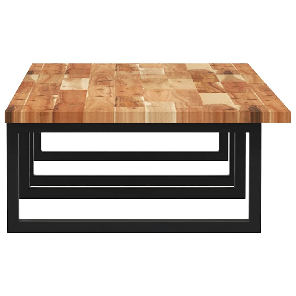 Shelf for washbasin, steel and solid acacia wood