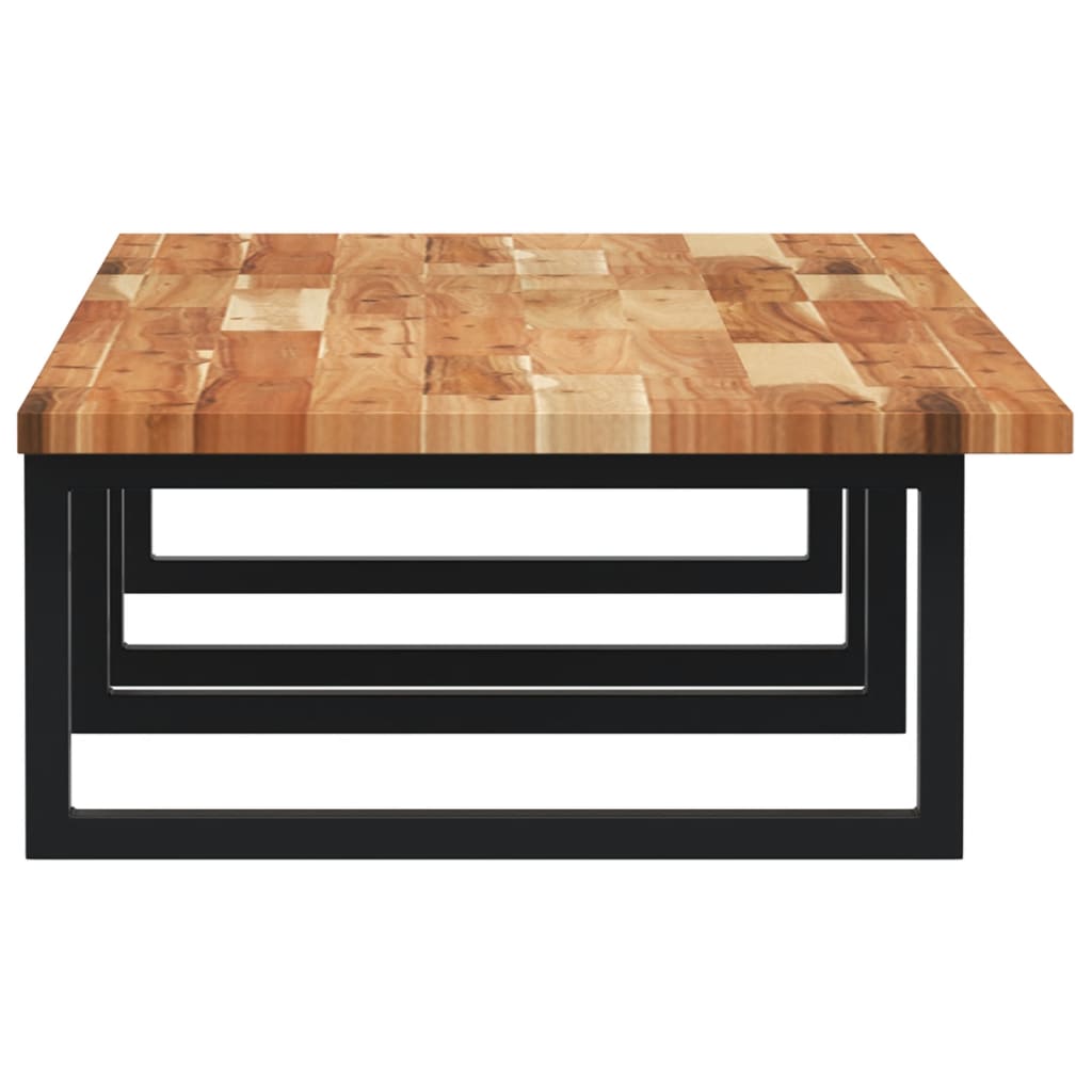 Shelf for washbasin, steel and solid acacia wood