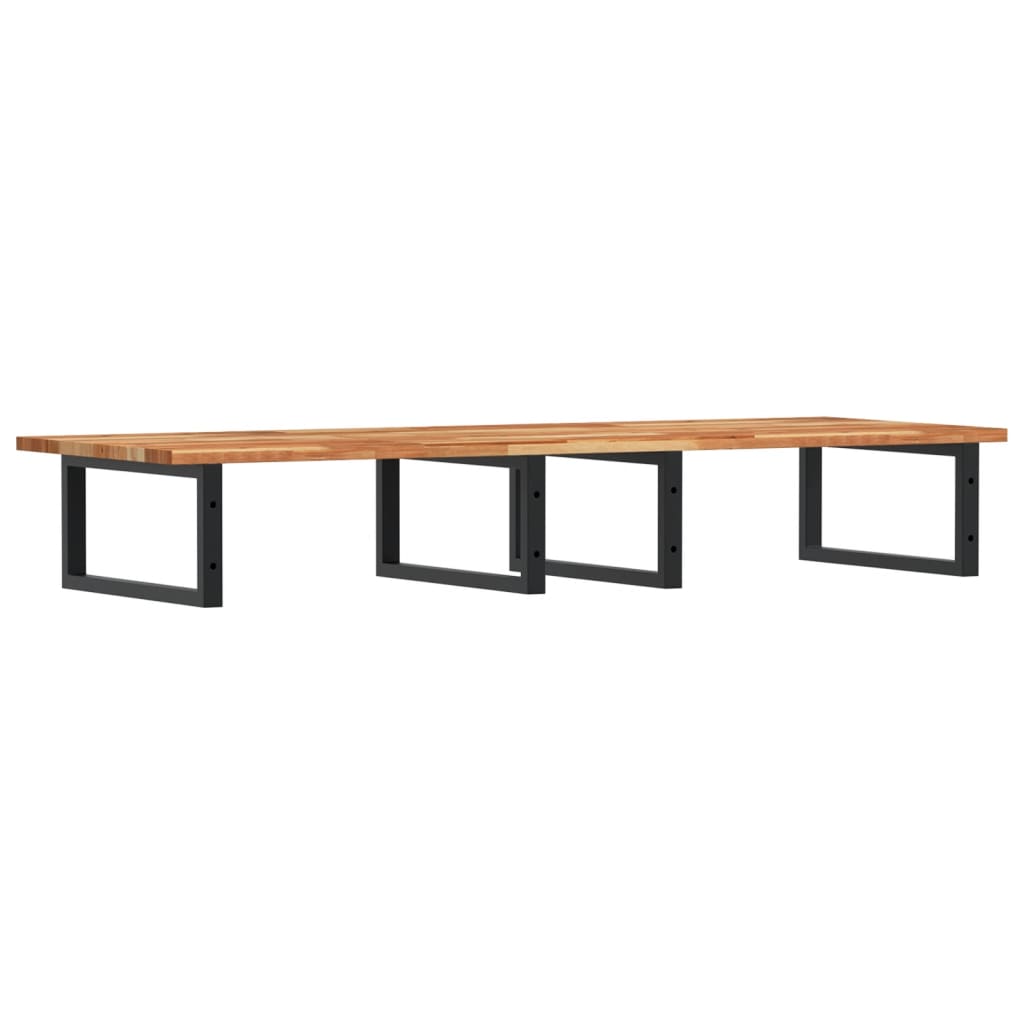 Shelf for washbasin, steel and solid acacia wood