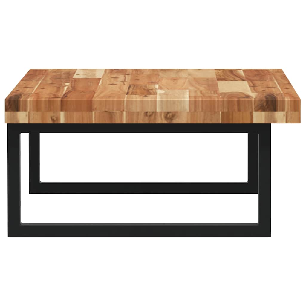 Shelf for washbasin, steel and solid acacia wood
