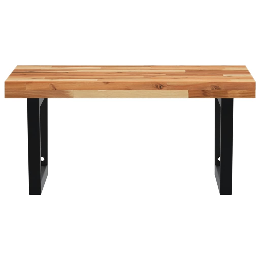 Shelf for washbasin, steel and solid acacia wood