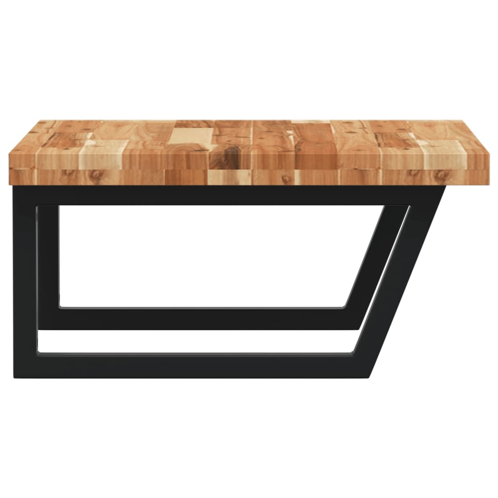 Shelf for washbasin, steel and solid acacia wood