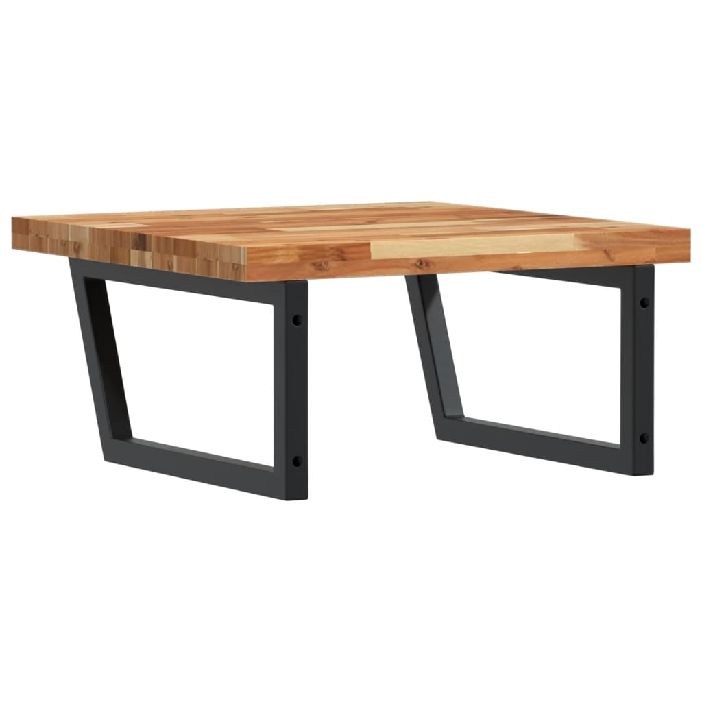 Shelf for washbasin, steel and solid acacia wood