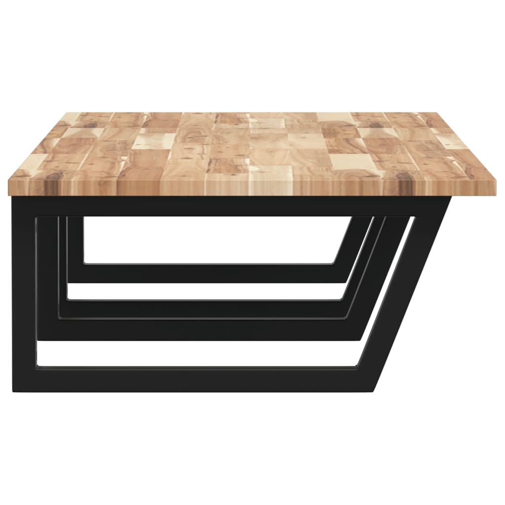 Shelf for washbasin, steel and solid acacia wood