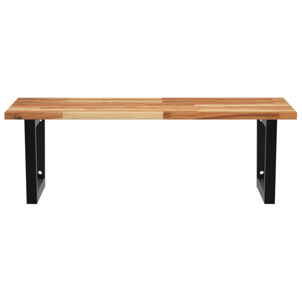 Shelf for washbasin, steel and solid acacia wood