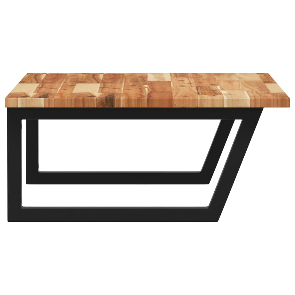 Shelf for washbasin, steel and solid acacia wood