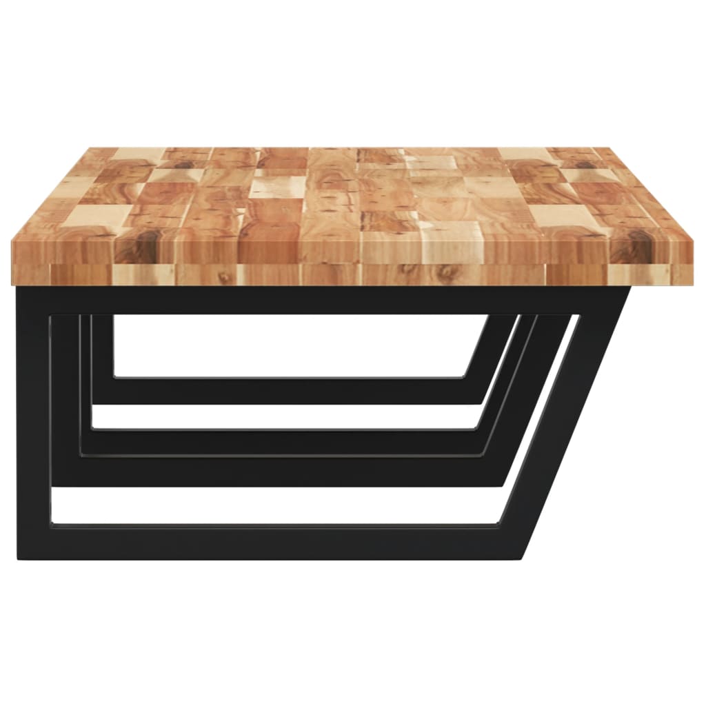 Shelf for washbasin, steel and solid acacia wood