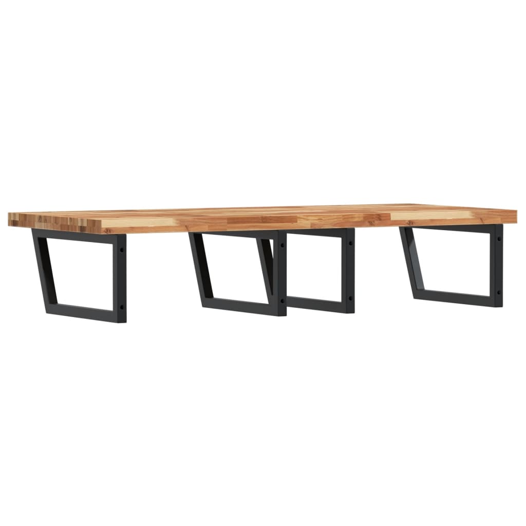 Shelf for washbasin, steel and solid acacia wood