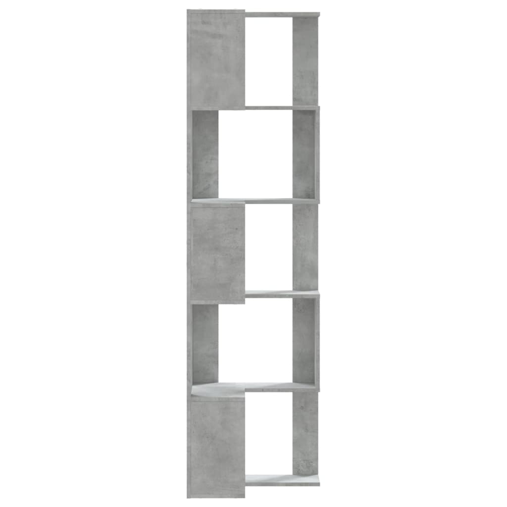 Corner Wardrobe, 5 Tiers, Grey Concrete, 50x50x179cm, Wood