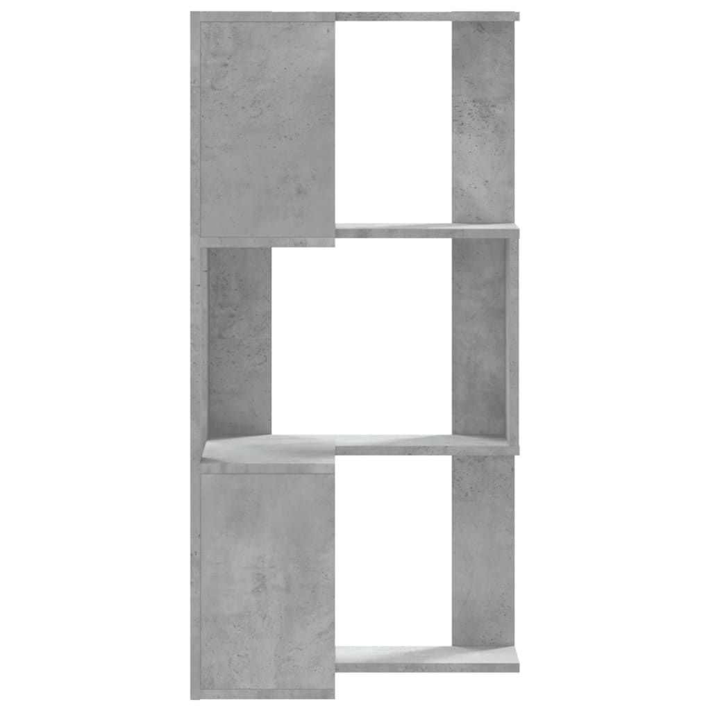 Kampinė spinta, 3 aukštų, betono pilkos, 50x50x102cm, mediena