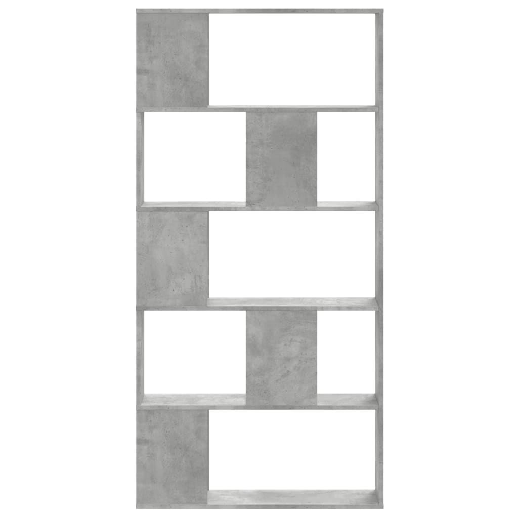 Grāmatu skapis, 5-stāvu, betons, 80,5x23,5x162,5cm, koks